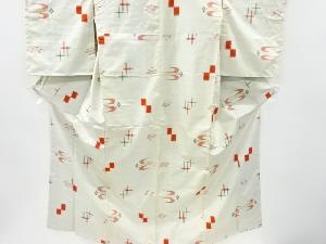 アンティーク　琉球絣柄織出し手織り紬着物
